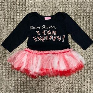 Ruffle tulle Santa bling shirt